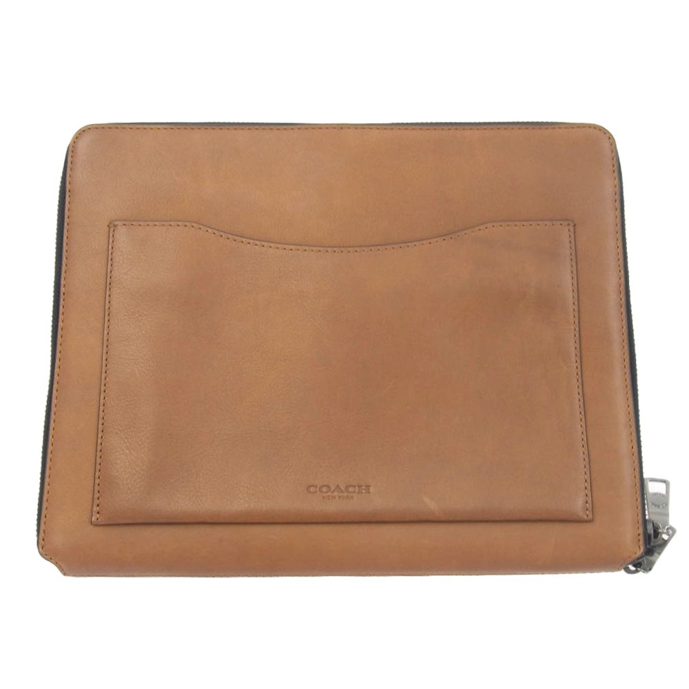 COACH コーチ 64822 レザー クラッチ タブレットケース セカンドバッグ ブラウン系