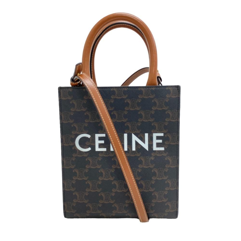 CELINE/セリーヌ ミニバーティカルカバ 2WAY ショルダーバッグ トリオンフ PVC ハンドバッグ ブラウン レディース ブランド - メルカリ