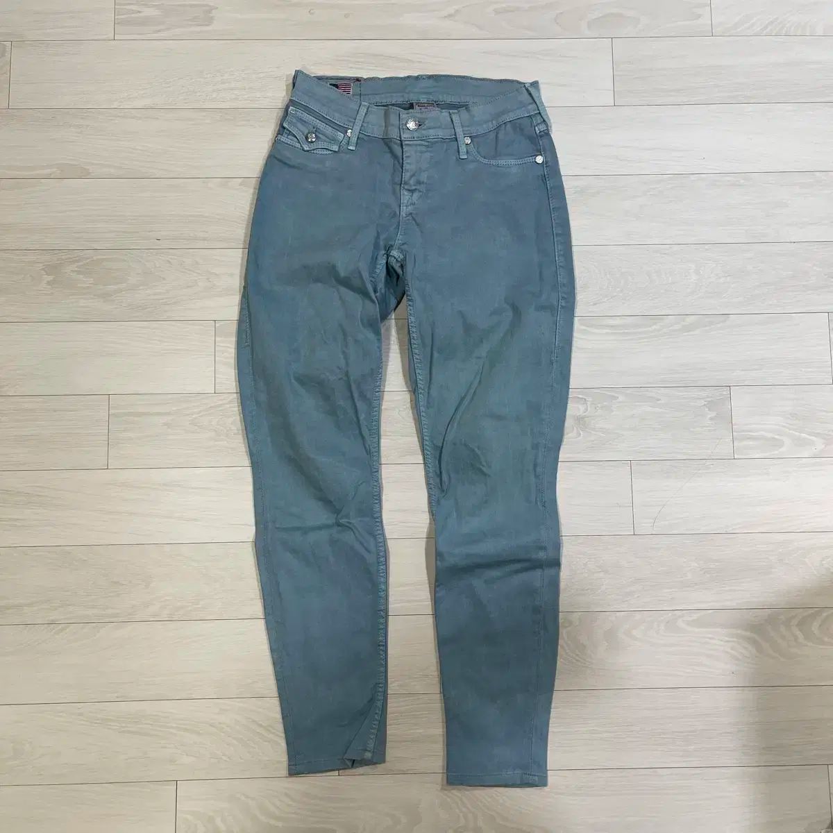 トゥルーレリジョン　TRUE RELIGION　ストレートデニム　27 希少】 トゥルーレリジョン デニム STRAIGHT ラメ 27 伸縮