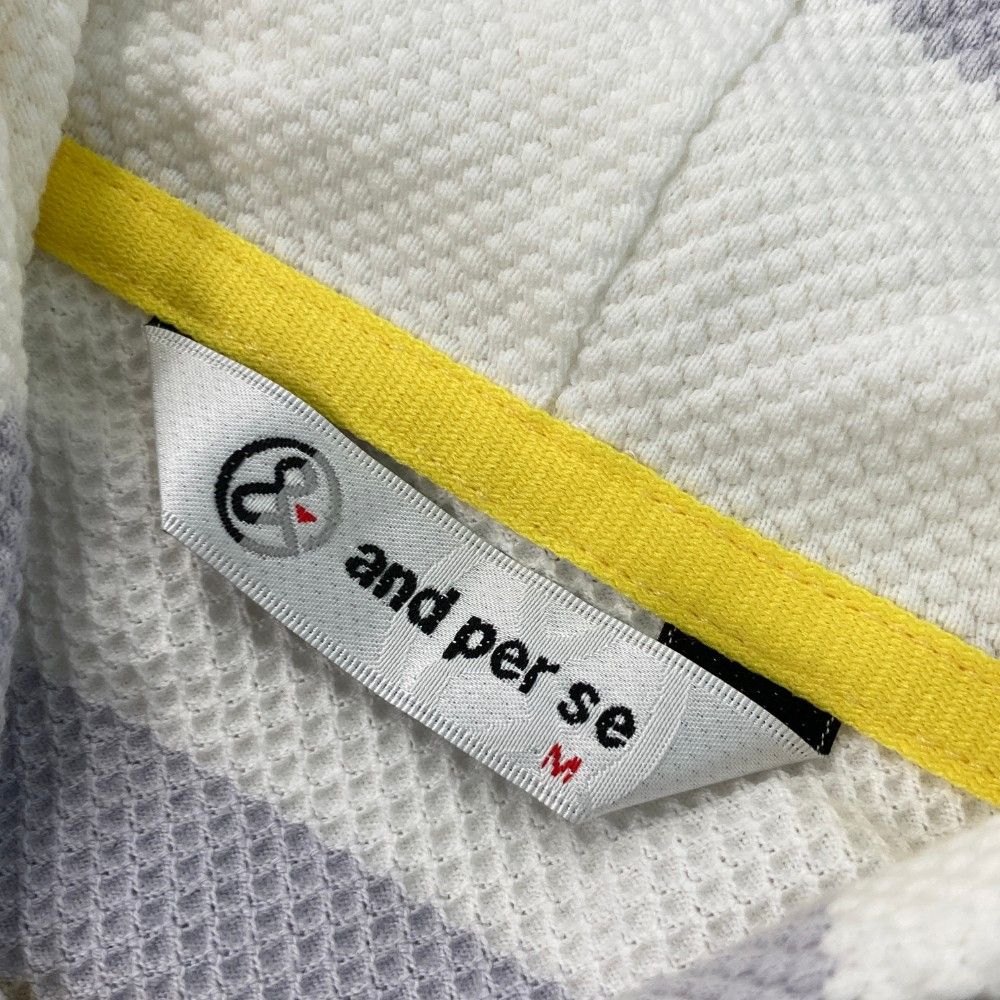 サイズ：M AND PER SE アンパスィ フード付 ジップジャケット ボーダー