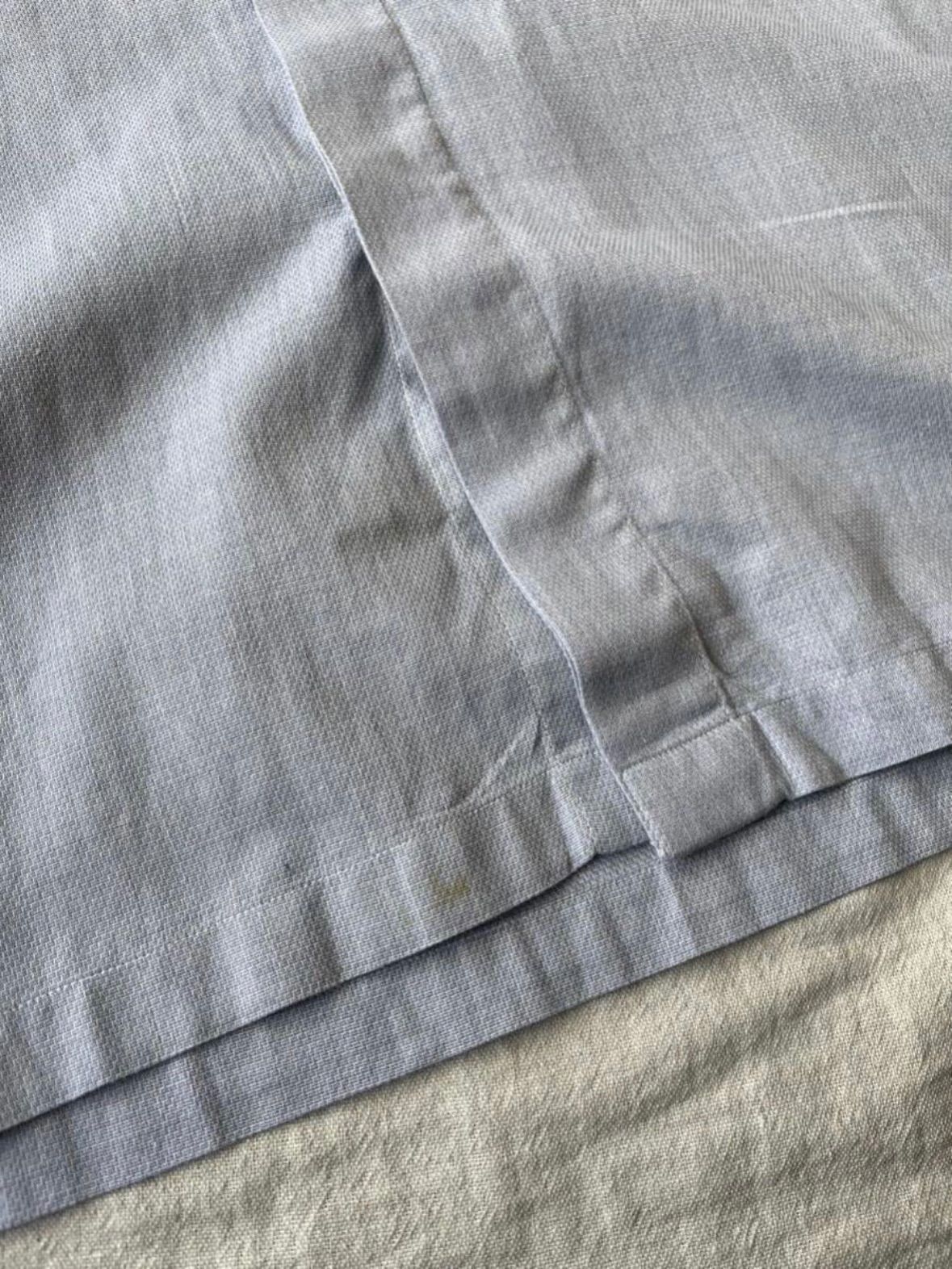 80s 90s イッセイミヤケ　ハンドカラーシャツ　デザイン◎ ヴィンテージ 80s im ISSEY MIYAKE バンドカラー シャツ / S コットン ブルー