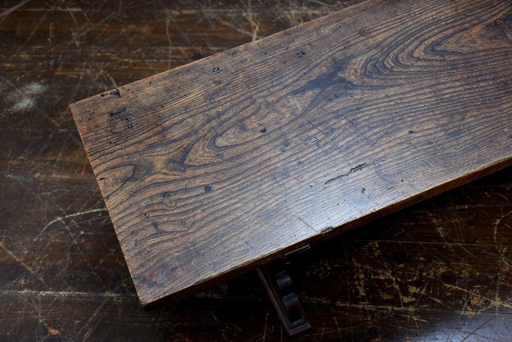 蔵A3030b ずっしりとした木目の良い文机 寺子屋 作業台 明治頃 103cm