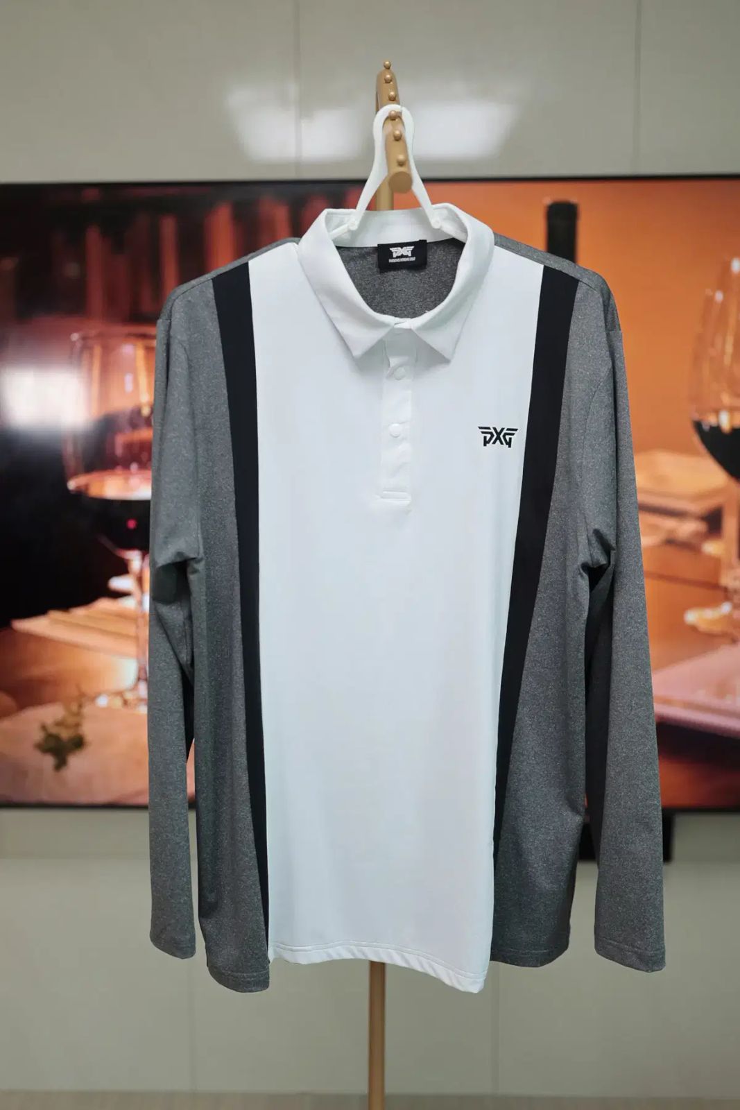 PXG メンズ ゴルフ ウェア 長袖 カラー Tシャツ 2XL