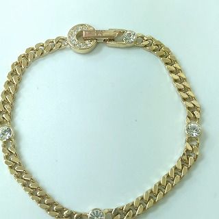 GIVENCHY ブレスレット ジバンシー 喜平チェーン ゴールド ストーン入り GIVENCHY ジバンシー クリスタル ラインストーン 喜平チェーン