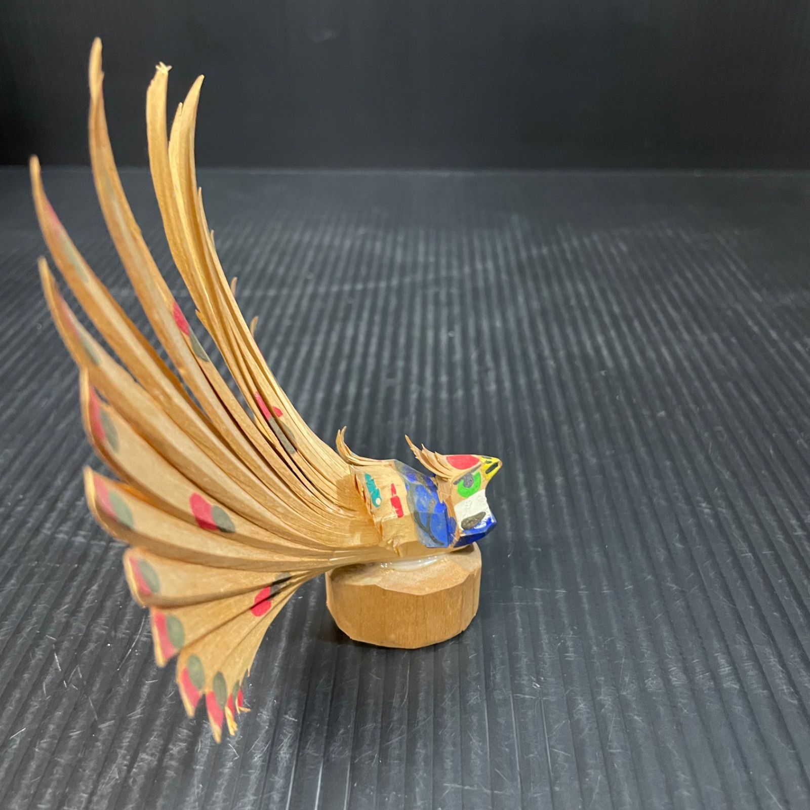 竹細工 鳥の置物 3点セット（鶏・鷹・孔雀） 元祖辰蔵 作 含む