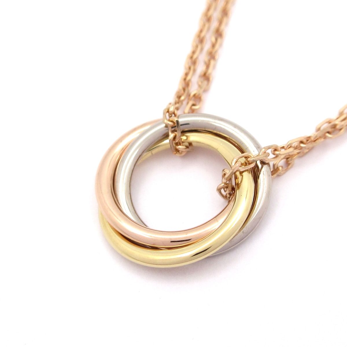 カルティエ ネックレス スウィート トリニティ|トリニティ ペンダント ミニモデル B7224816 K18スリーカラー ダブルチェーン