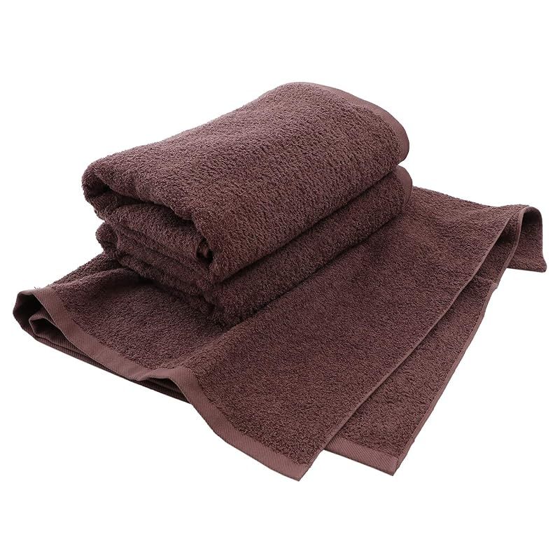 泉州タオル 日本製 バスタオル 大判 72×138cm 3枚セット 綿 業務用タオル ダークブラウン 瞬間吸水 速乾 軽量薄手 部屋干し 耐久性 無地