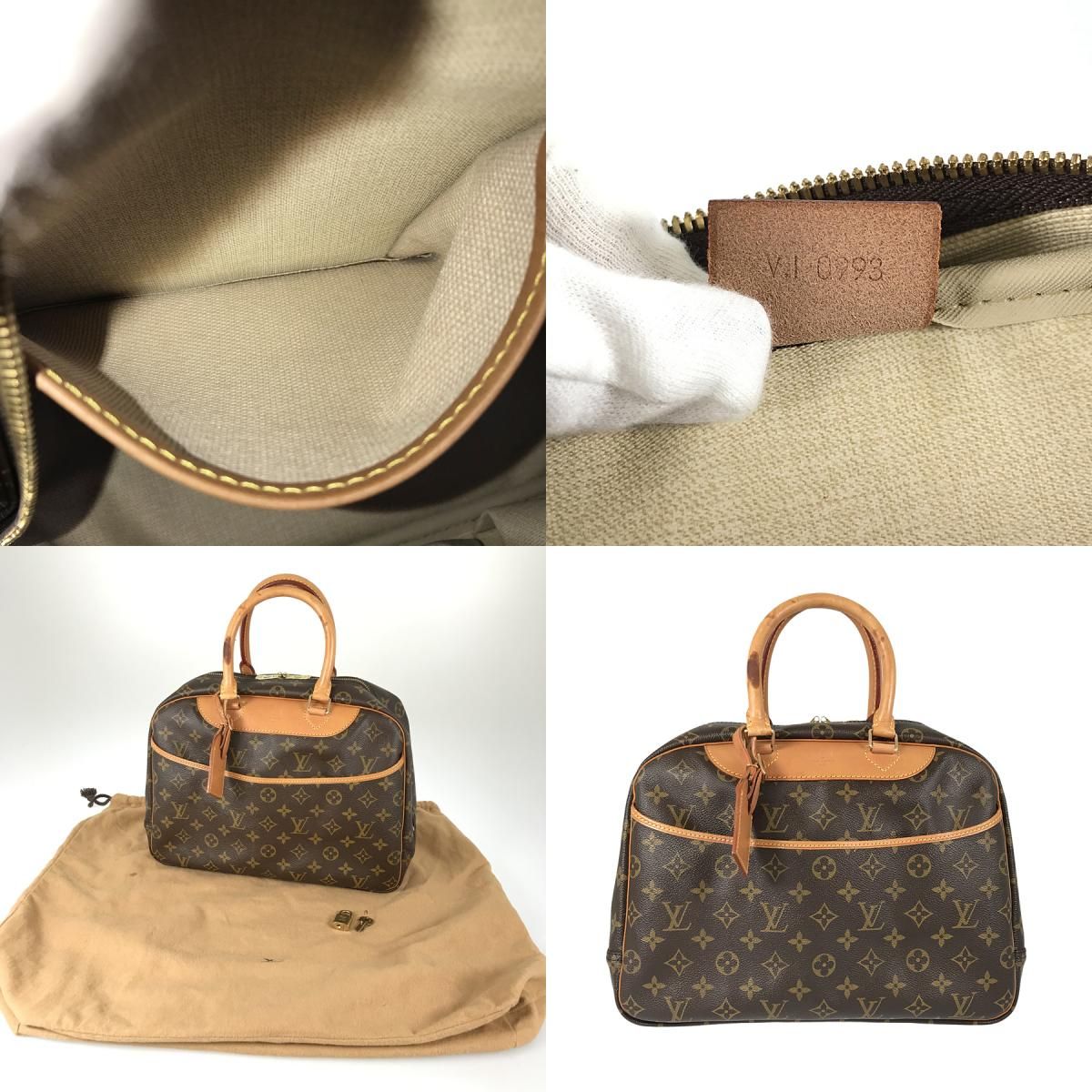 【ネームタグ付き】ルイヴィトン ドーヴィル モノグラム ハンドバッグ LOUIS VUITTON ルイヴィトン M45528 ドーヴィルMINI モノグラム