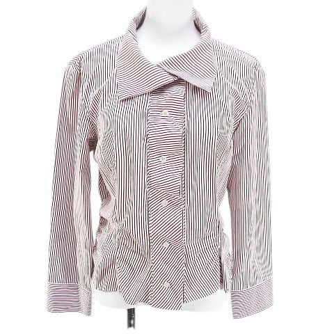 ルイヴィトン LOUIS VUITTON ストライプ柄 長袖 シャツ ブラウス 42 