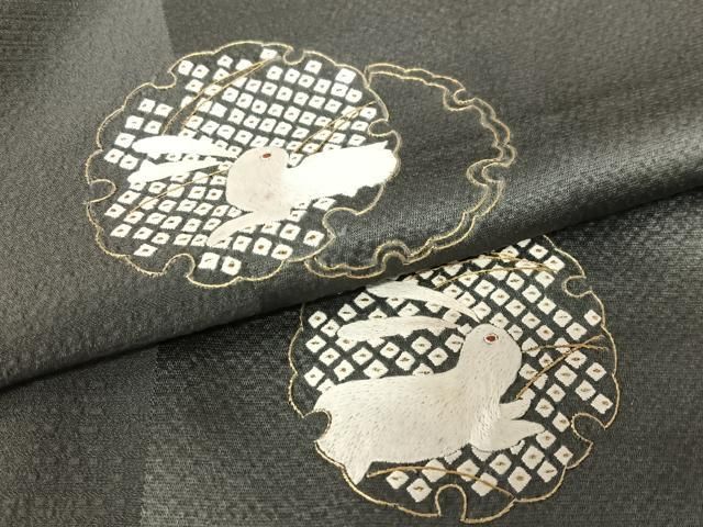 平和屋着物○上質な小紋 総刺繍 雪輪重ね文 跳兎 金糸 ますいわ屋扱い
