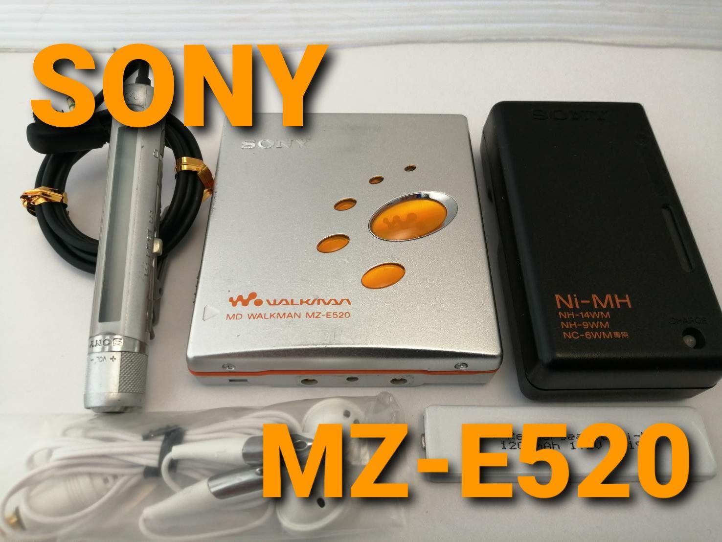 SONY MDウォークマン MZ-E520 動作品 リモコン 乾電池ケース付き ...