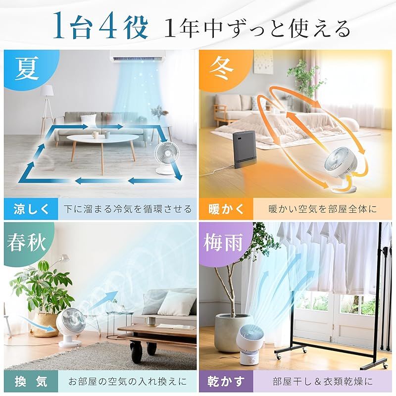 山善 壁掛式 洗える サーキュレーター DCモーター 静音 18畳 360度首振り 風量6段階調節 入切タイマー リモコン付き お手入れ簡単 パワフル送風 ホワイト YWRX-BMD183 W 0 WWW_KANDAIZUMI_COM