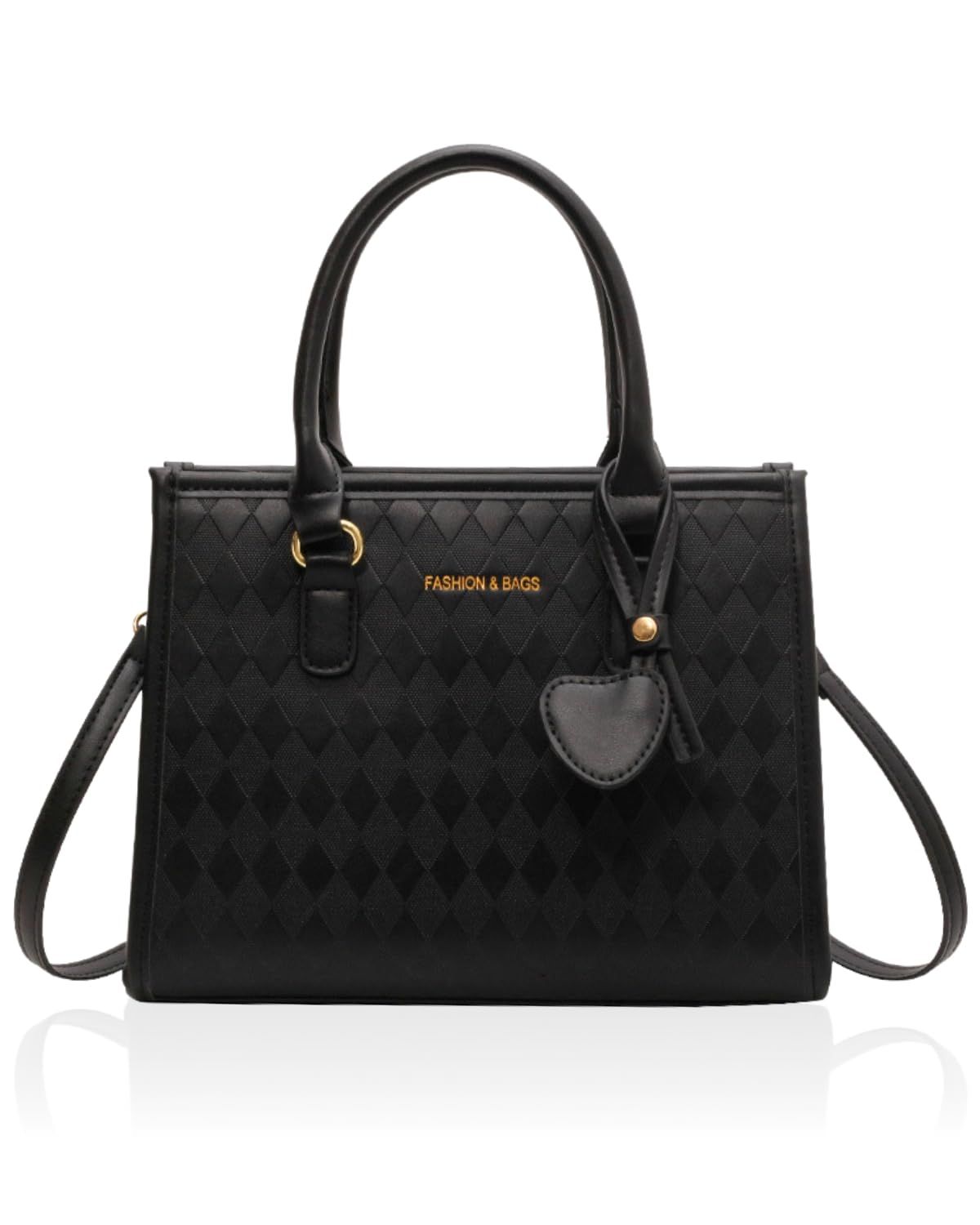 [MARIYU] ハンドバッグ レディース ショルダーバッグ 斜めがけ 肩掛け 小さめ カバン 2way (ダイヤ柄, ブラック) [ブラック] [ダイヤ柄]