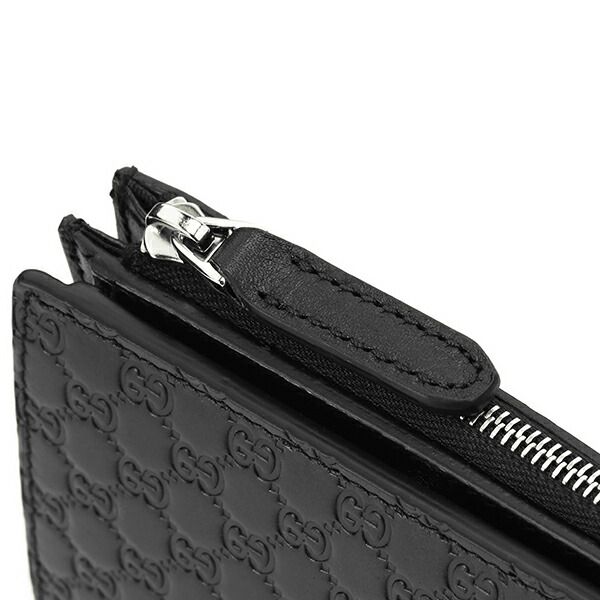 新品 グッチ GUCCI 2つ折り財布 マイクロ グッチシマ ブラック 黒