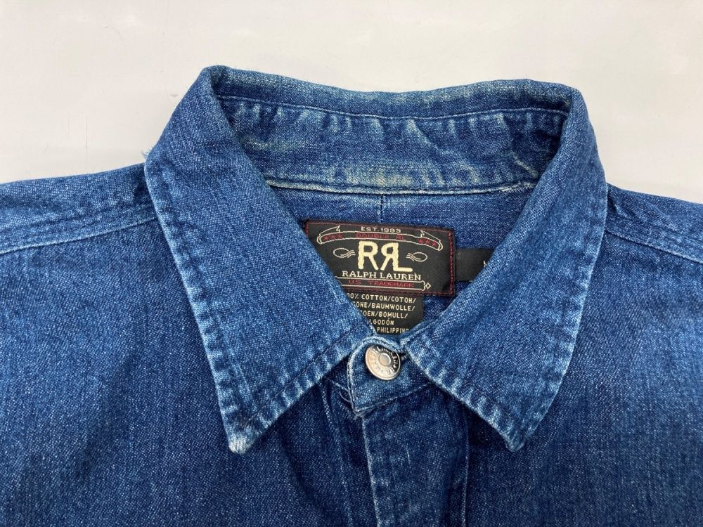 ダブルアールエル RRL 三ツ星タグ DENIM SHIRT デニム ステン