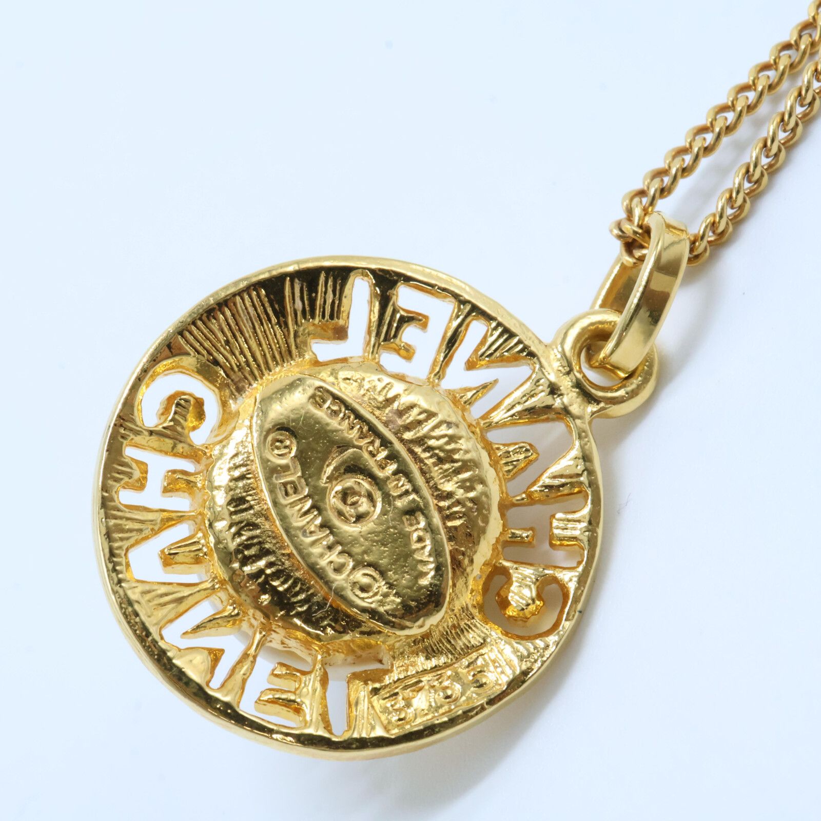 CHANEL シャネル 【美品】3735 イミテーションパール ロゴ トップ  