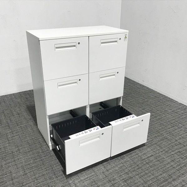 ファイリングキャビネット 2列3段 エディア 天板付 コクヨ ホワイト