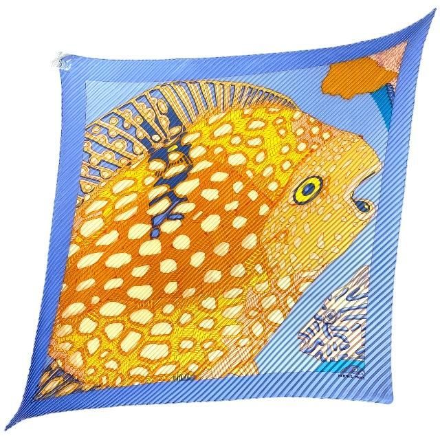 HERMES エルメス スカーフ プリーツスカーフ プリーツカレ カレ90 深海