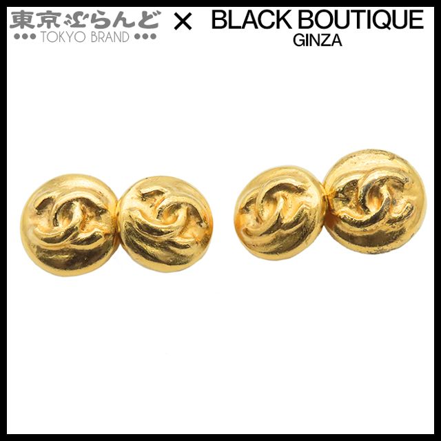 シャネル CHANEL ココマーク ラウンド 2連カフス ヴィンテージ 96P ゴールド メタル GP カフス メンズ 101789503