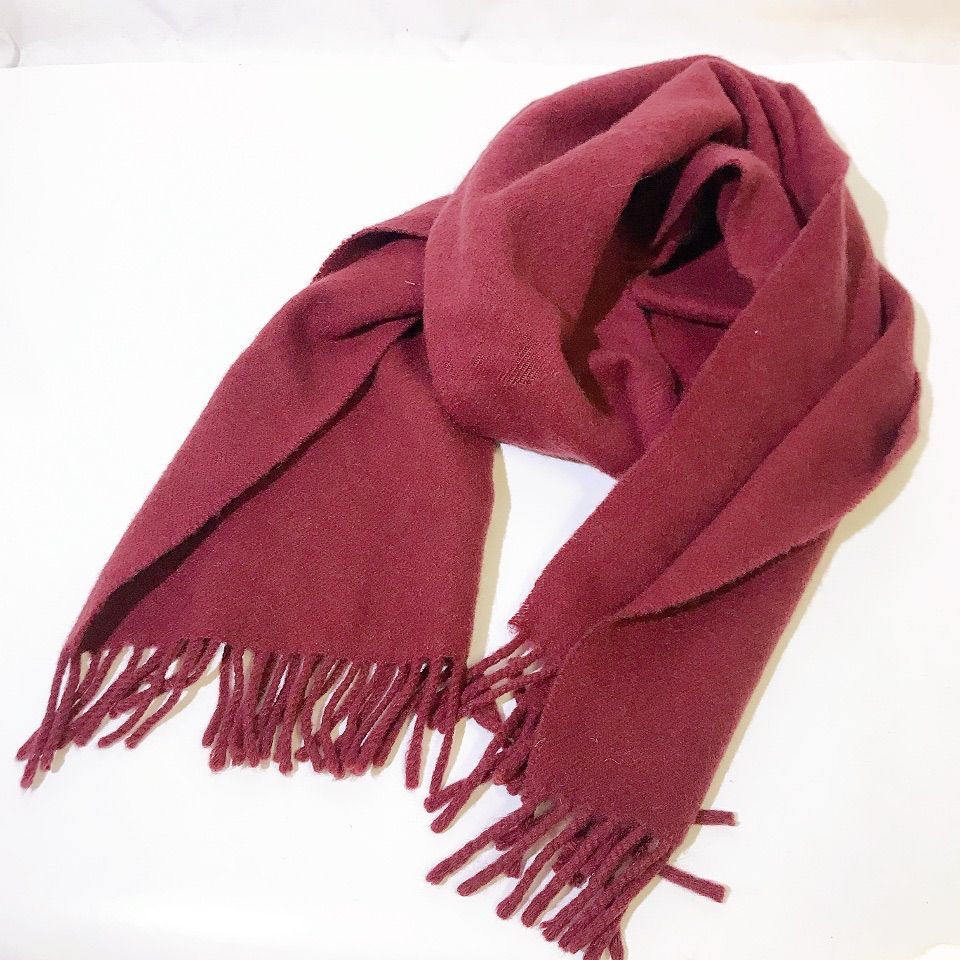 Burberry バーバリー カシミヤ100% マフラー ストール ワイン