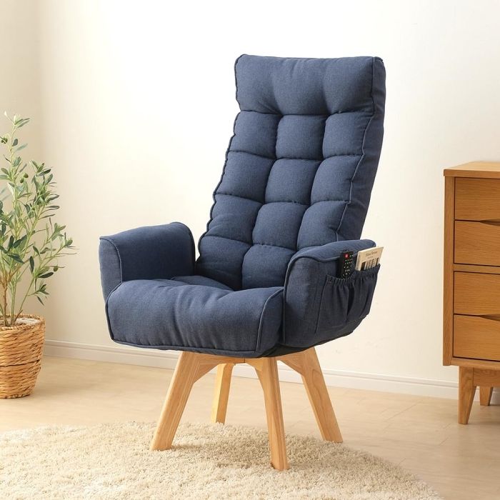 5営業日で発送 IRISOHYAMA アイリスオーヤマ 回転ファブリックチェア ハイバック FACN-KHB ブルー