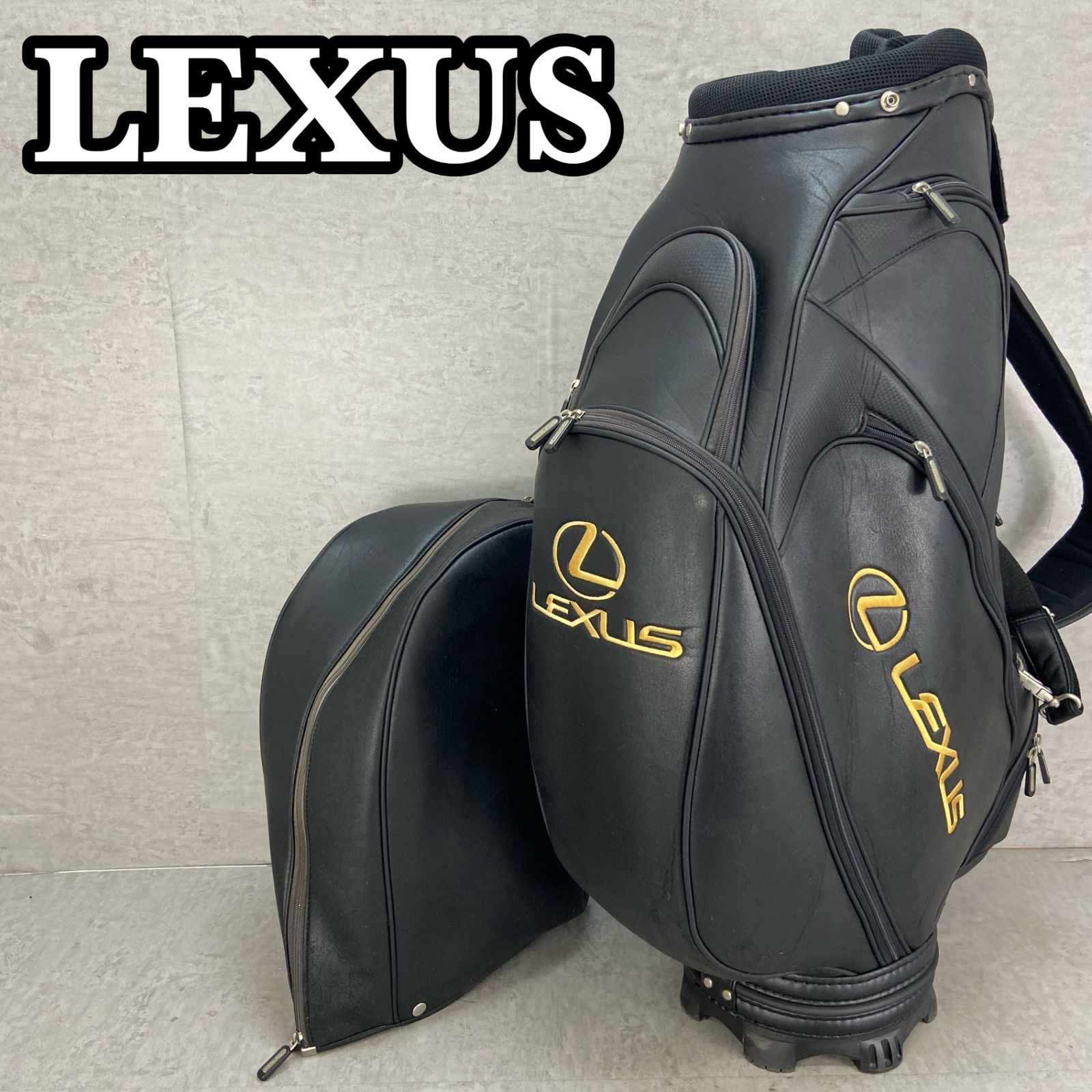 レクサスLEXUS】クロコ型押し ゴルフカートバッグ ボールポーチ付