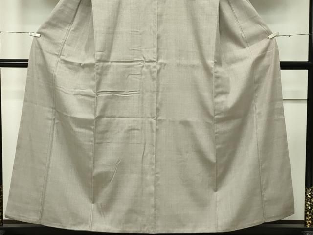 平和屋本店□極上 本場結城紬 重要無形文化財 色無地 灰汁色 逸品  