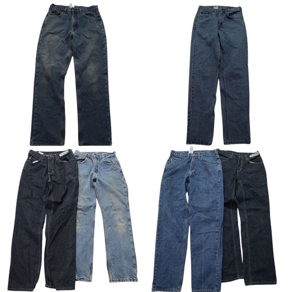 古着卸 カーハート Carhartt パンツ 6枚セット メンズ 32 |30 |29 ライトブルー インディゴブルー 革パッチ 古着 MZ8630