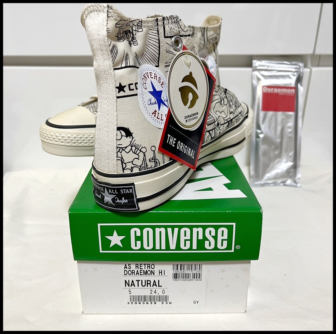 限定500足】【未使用】コンバース ドラえもん converse 24.0cm