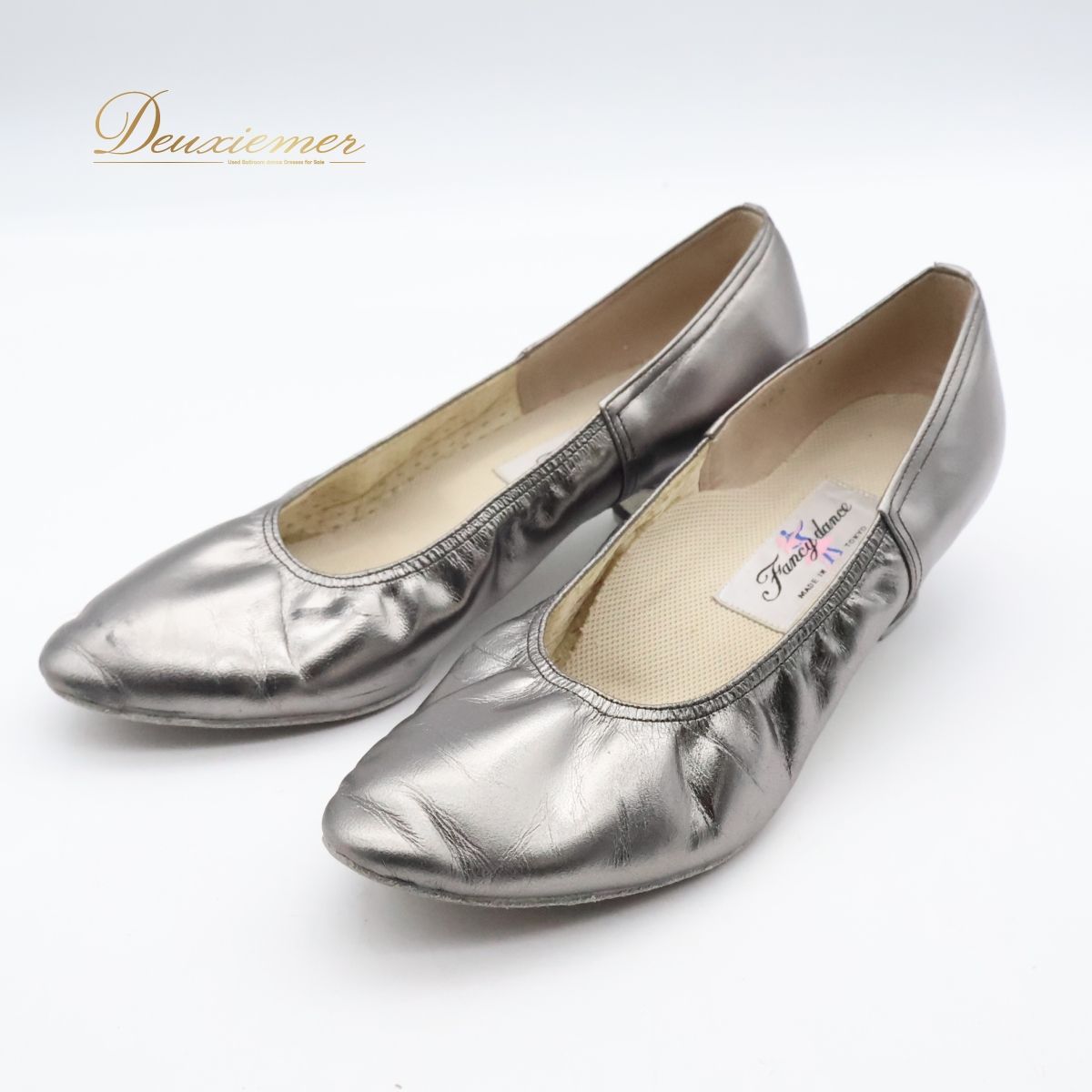 メタリックシルバー社交ダンスシューズ danceshoes_sk615