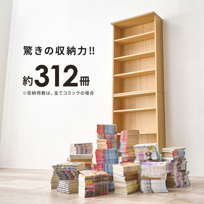 本棚2台セット 縦横に連結可能 ブックラック 薄型 コミックラック