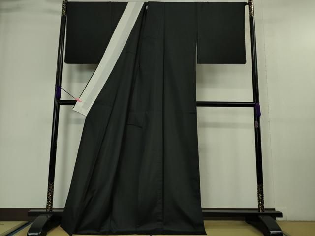 平和屋本店□極上 本場縞大島紬 単衣 古代染色純泥染 上村絹織物謹製