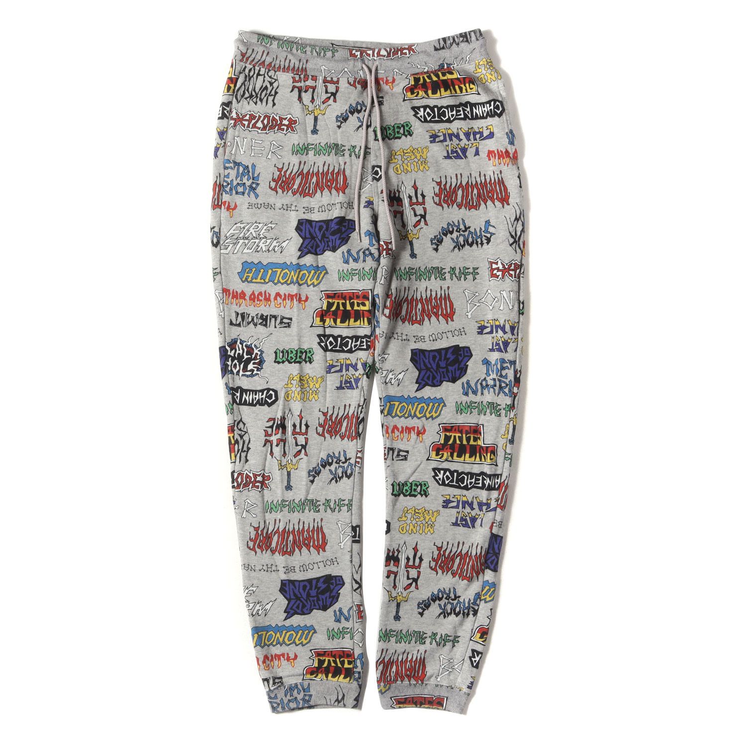HYSTERIC GLAMOUR ヒステリックグラマー パンツ サイズ:M FERGADELIC METAL 総柄 スウェットパンツ / 裏毛 ヘザーグレー マルチカラー 日本製 ボトムス ズボン【メンズ】