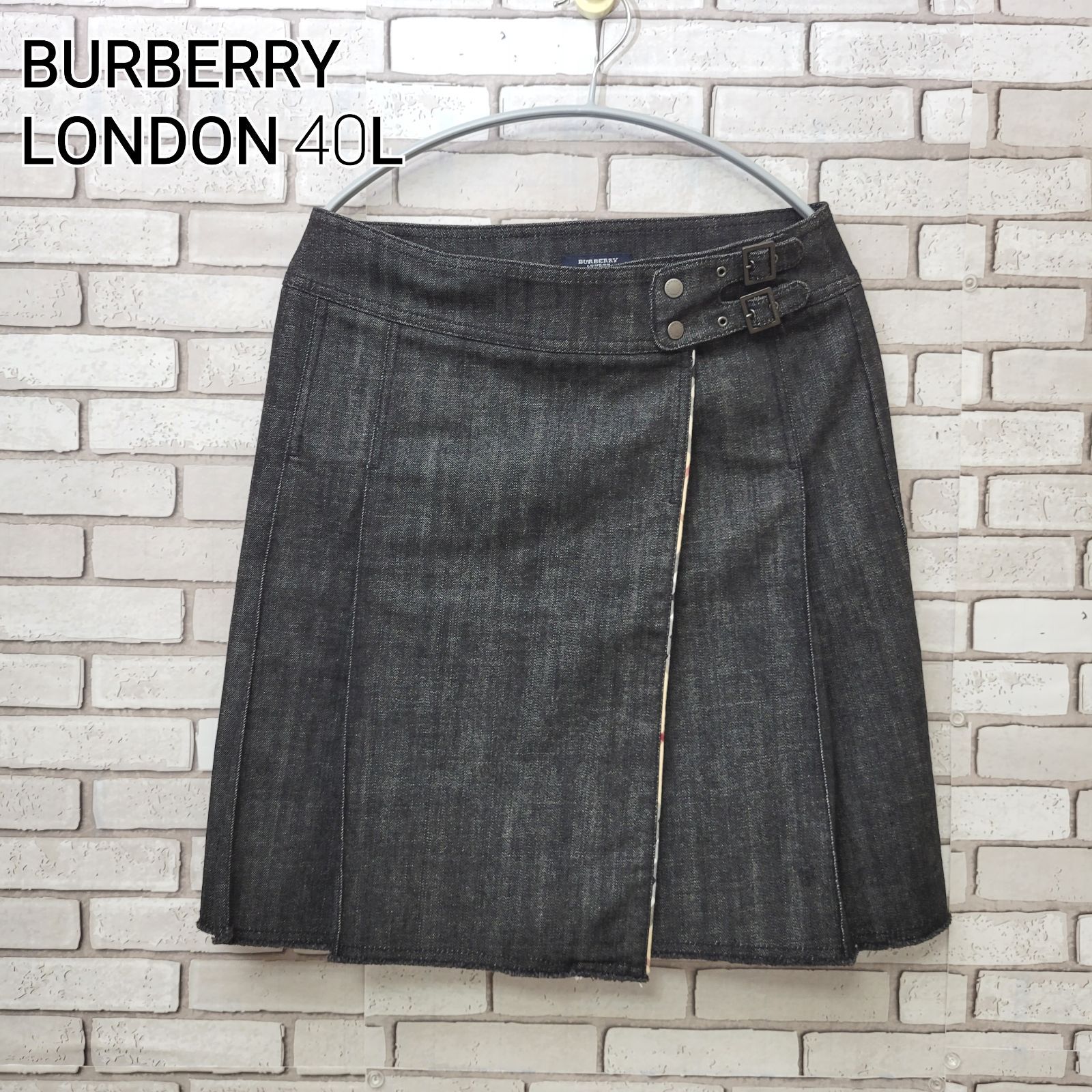 BURBERRY LONDON 　バーバリー ロンドン　デニムスカート　巻きスカート　ラップスカート　インディゴブルー　サイズ40