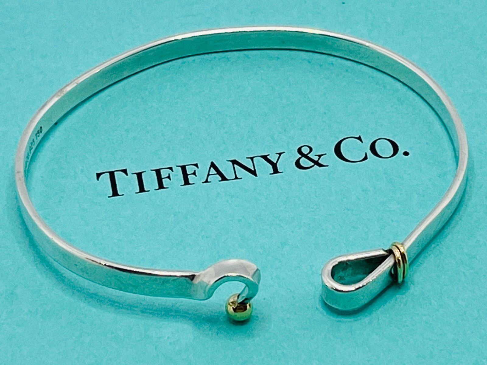 ★美品★ TIFFANY ティファニー フックアンドアイ バングル K18 TIFFANY&Co. ティファニー フック＆アイ バングル 750 K18YG