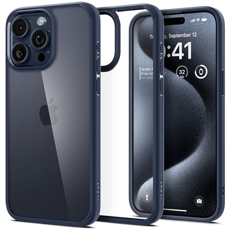 【17年社歴の技術力】Spigen iPhone 15 Pro ケース クリア 耐衝撃 黄変なし 米軍MIL規格取得 ストラップホール 透明 TPU バンパーケース 2重構造 レンズ保護 擦り傷防止 ワイヤレス充電対応 ウルトラ