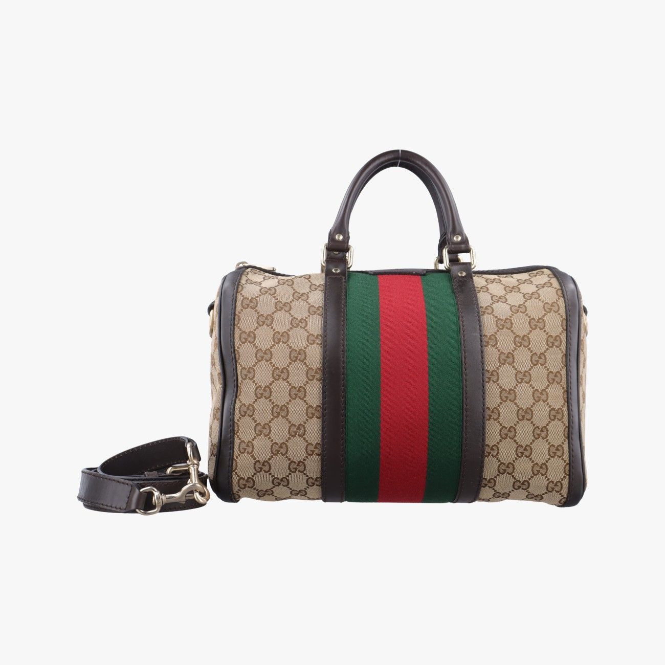 グッチGucciシェリーラインベージュ×グリーン×レッドキャンバス×レザー247205G017070502