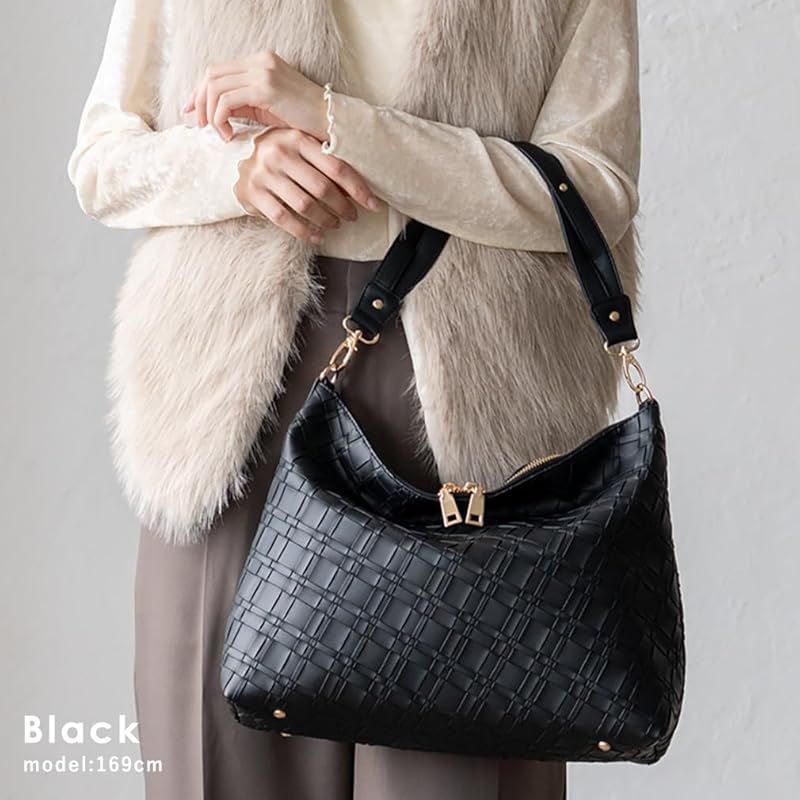 ヴィータフェリーチェ エンボス2 wayトートバッグ レディース inb-10197 p ブラック