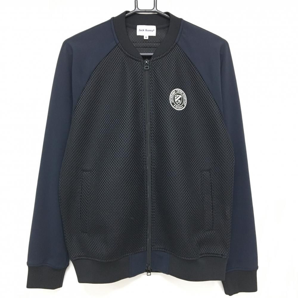 激安ブランド 超美品】ジャックバニー ジャケットブルゾン 黒×ネイビー 身頃 レディースウェア