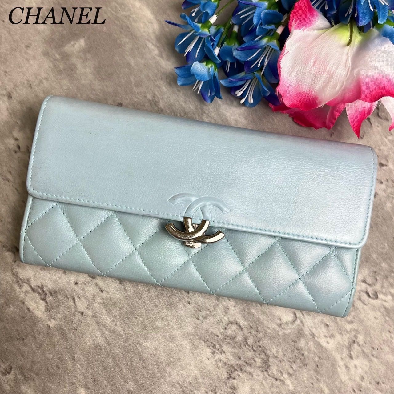 ✨良品✨ CHANEL シャネル 長財布 折り財布 ハーフココ マトラッセ ...