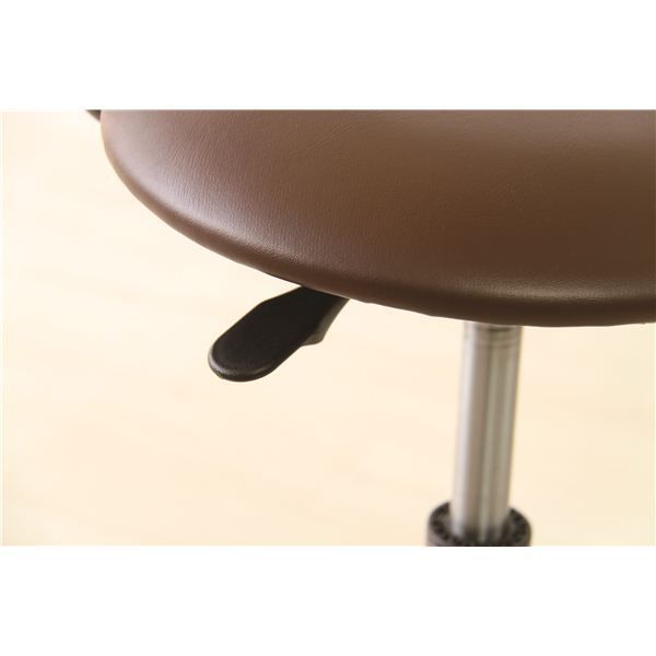 ハイチェア|カウンターチェア キリク 昇降 回転式 スチール|合皮 背もたれ付き PC-105BR ブラウン