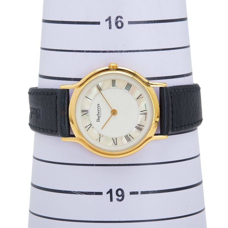 バーバリー ゴールド ブラック ステンレススチール レザー レディース  