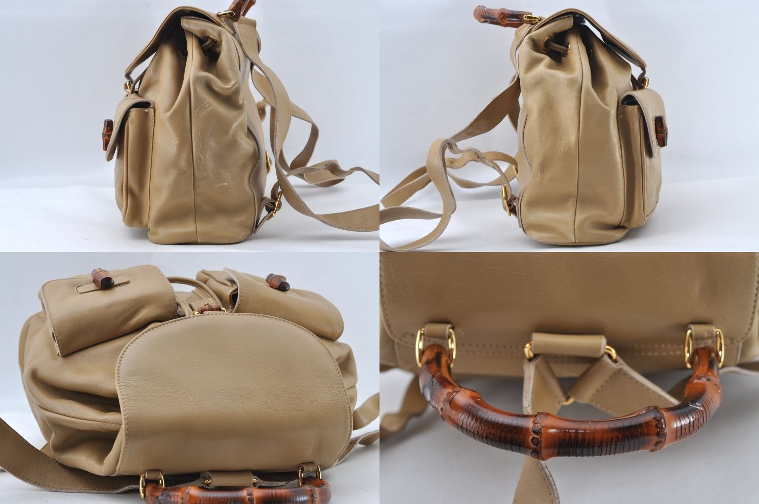 GUCCI グッチ ヴィンテージ バンブー 巾着型 バックパック