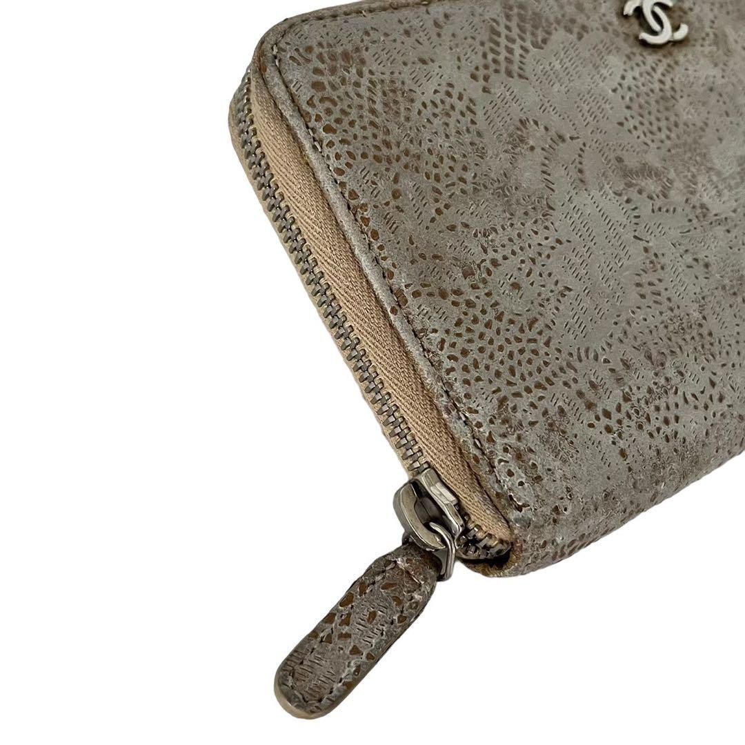 CHANEL シャネル レースイズモア 長財布 ベージュ系 ラウンド