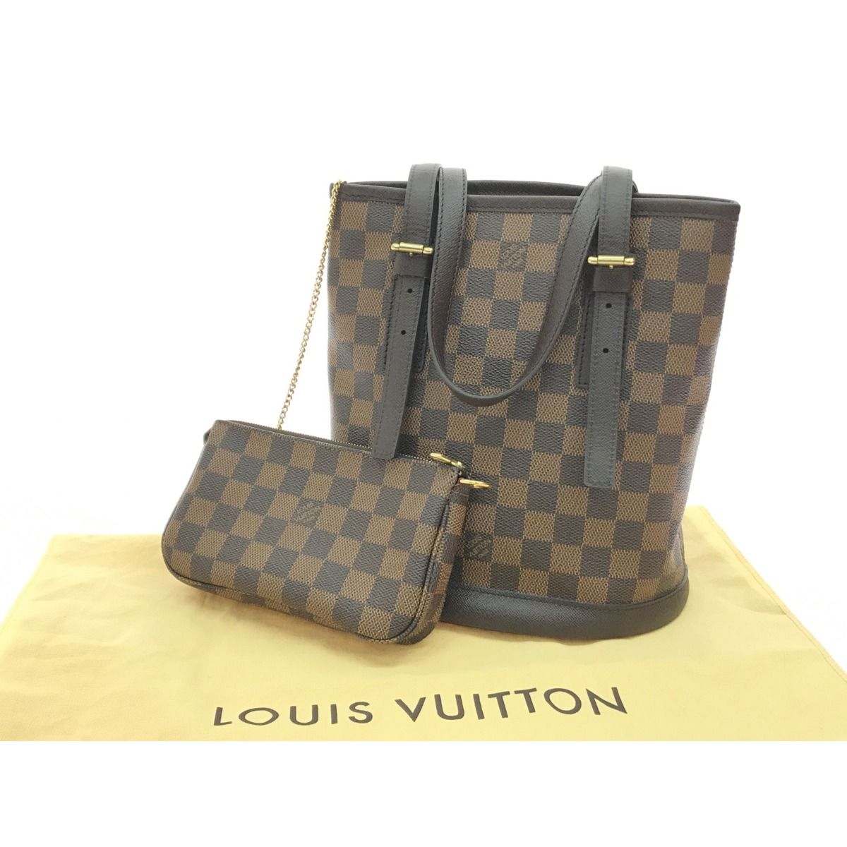 ▽▽LOUIS VUITTON ルイヴィトン トートバッグ バケット ポーチ付 