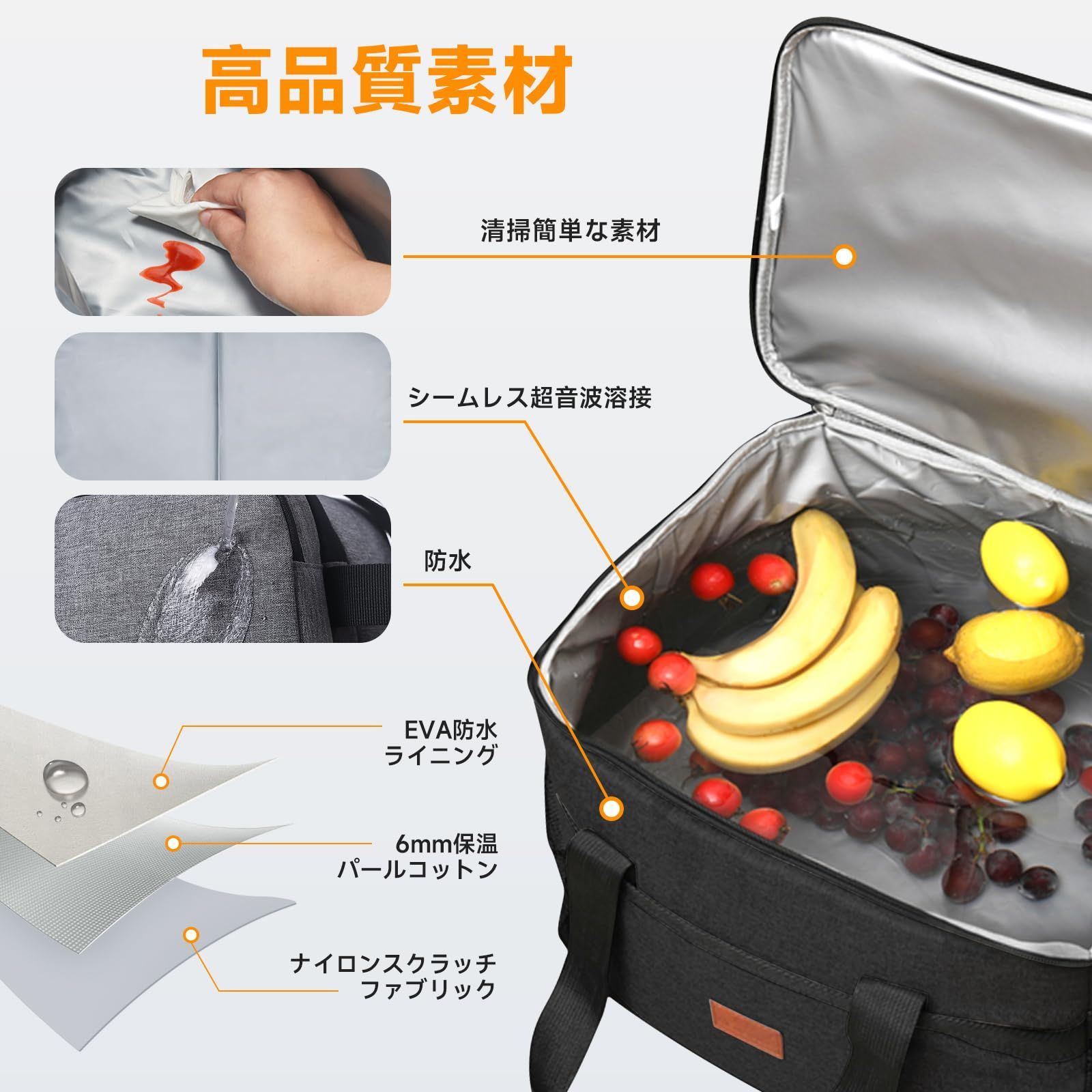 クーラーボックス 大容量 35L 3層断熱 保冷 保温 折り畳み収納