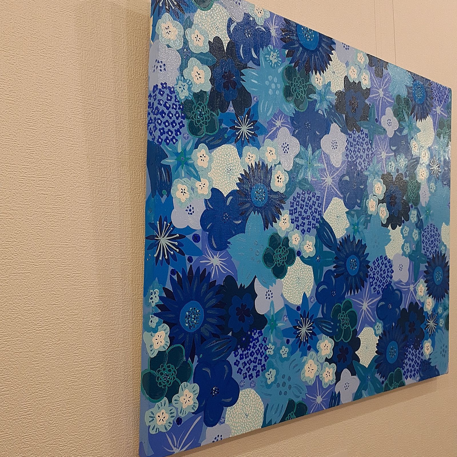 ピンクのシマダイ　F8号キャンバス　画家小楠アキコ作品 ピンクのシマダイ F8号キャンバス 画家小楠アキコ作品 ピンクの