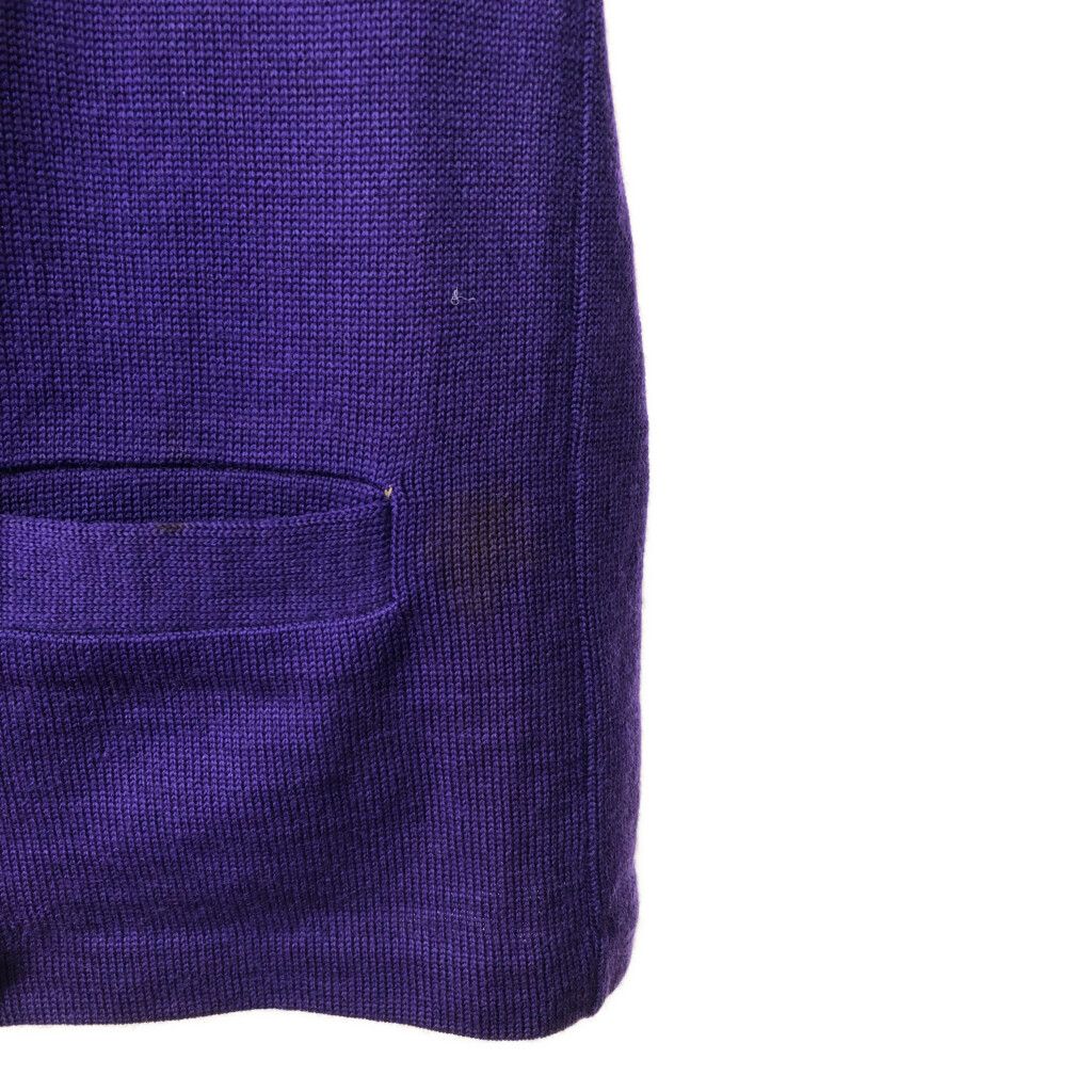 40年代 Broadway Knit Mills ウール ニット カーディガン ヴィンテージ パープル (メンズ M相当) 中古 古着 Q3654 40年代 Broadway Knit Mills ウール ニット カーディガン ヴィンテージ