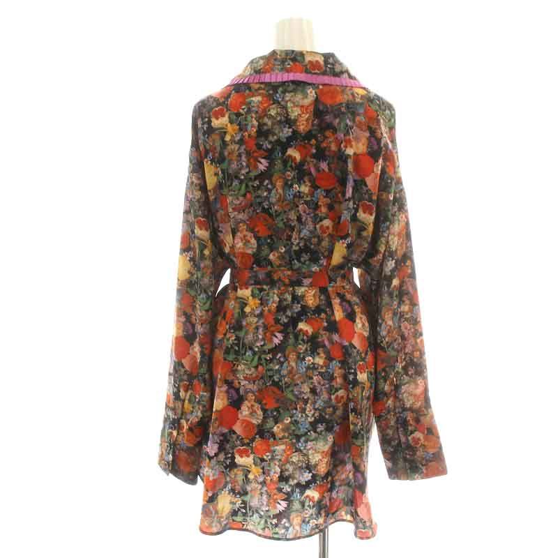 ＆ellecy 花柄 フリル シャツ 長袖