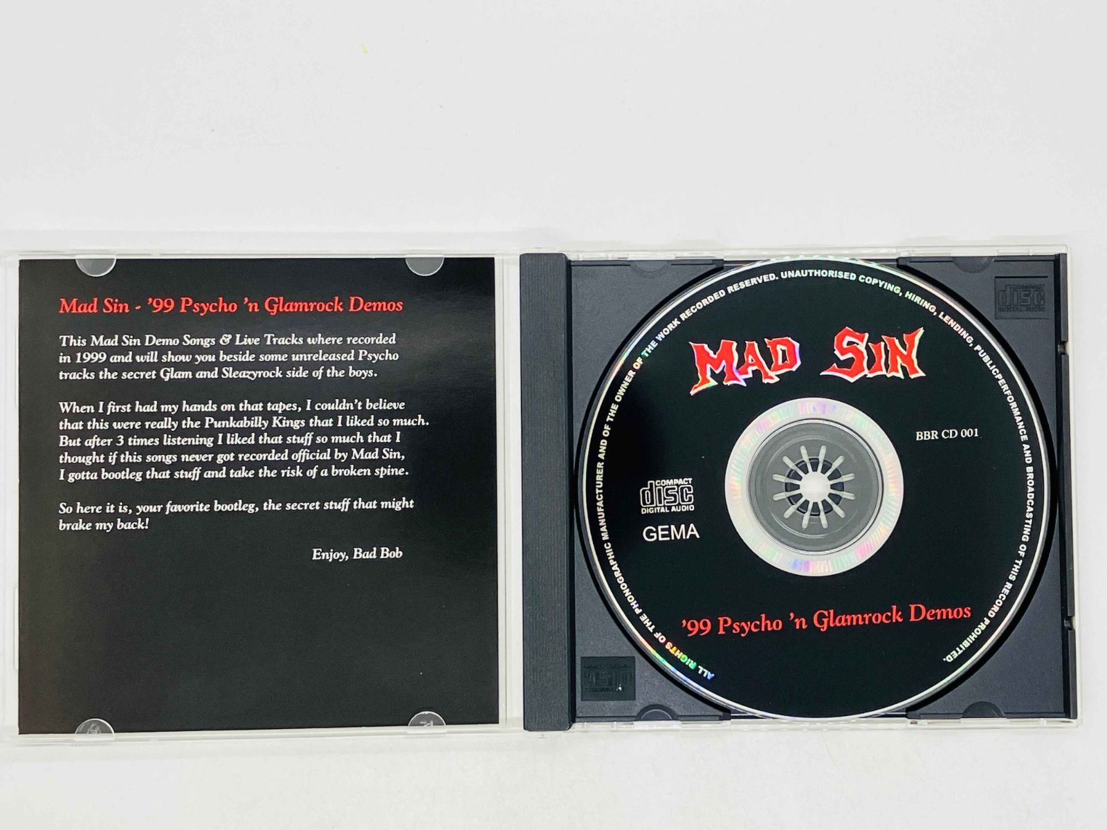 CD Mad Sin / '99 Psycho 'N Glamrock Demos / BBR CD 001 Z22
